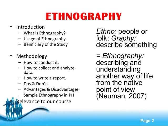 Anthropology sample ethnography